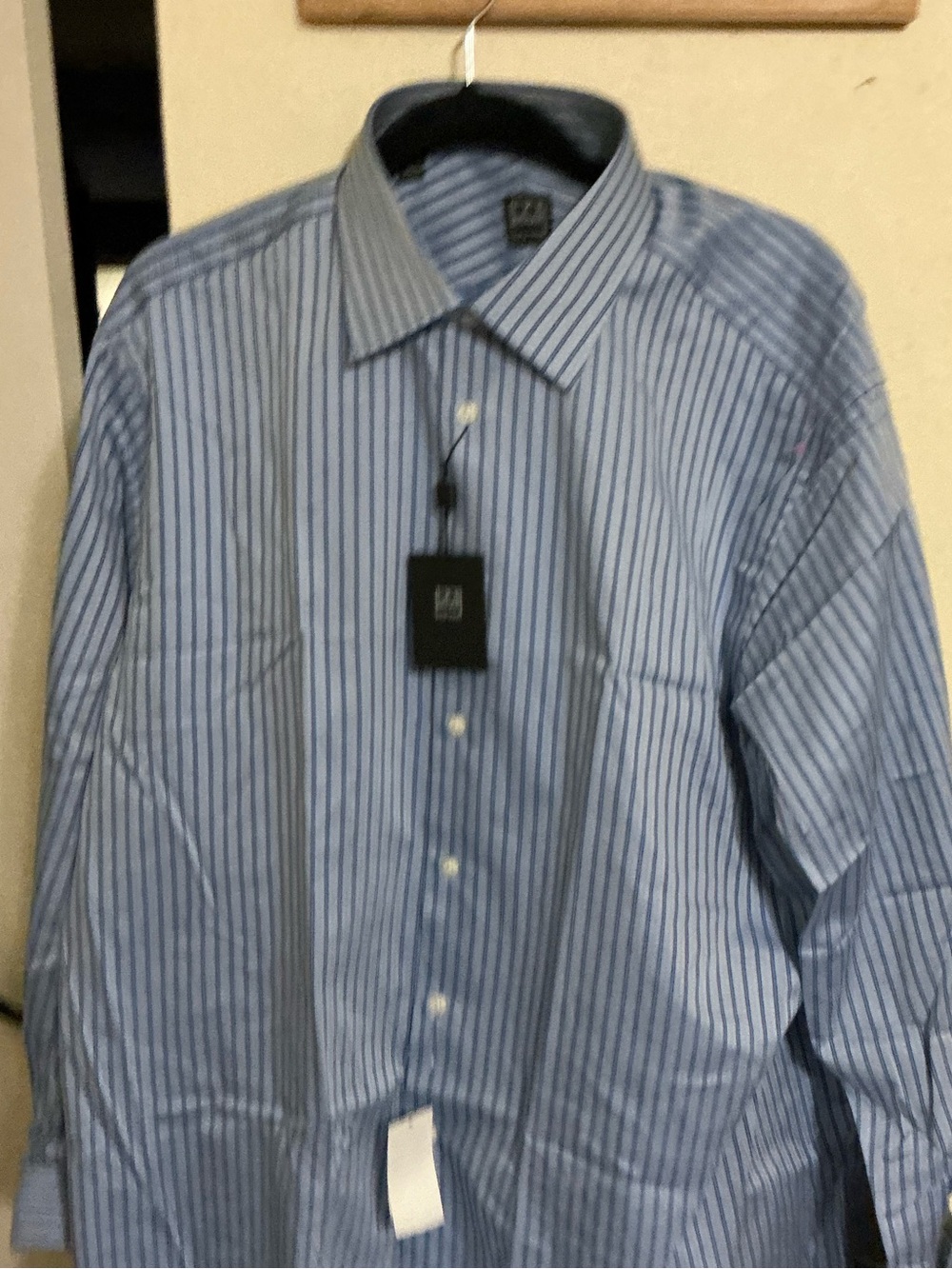 Ike Behar New York Men’s dress shirt 17.5 34/35 Blue Striped NWT